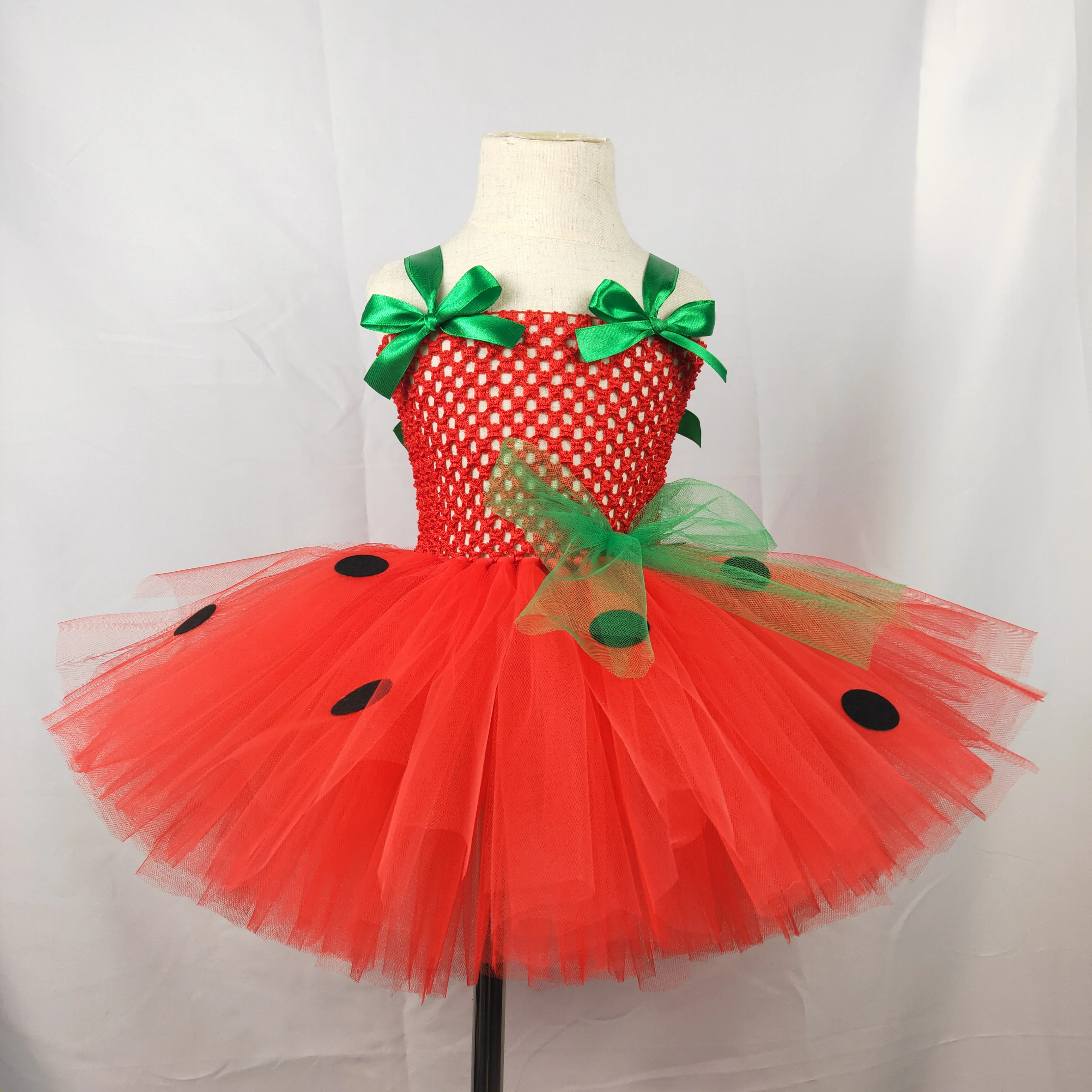 2021 prettyGirls Tutu Dress Red Green Tulle Children Girl Party Dress Kids Birthday Christmas Halloween Costume For Girls