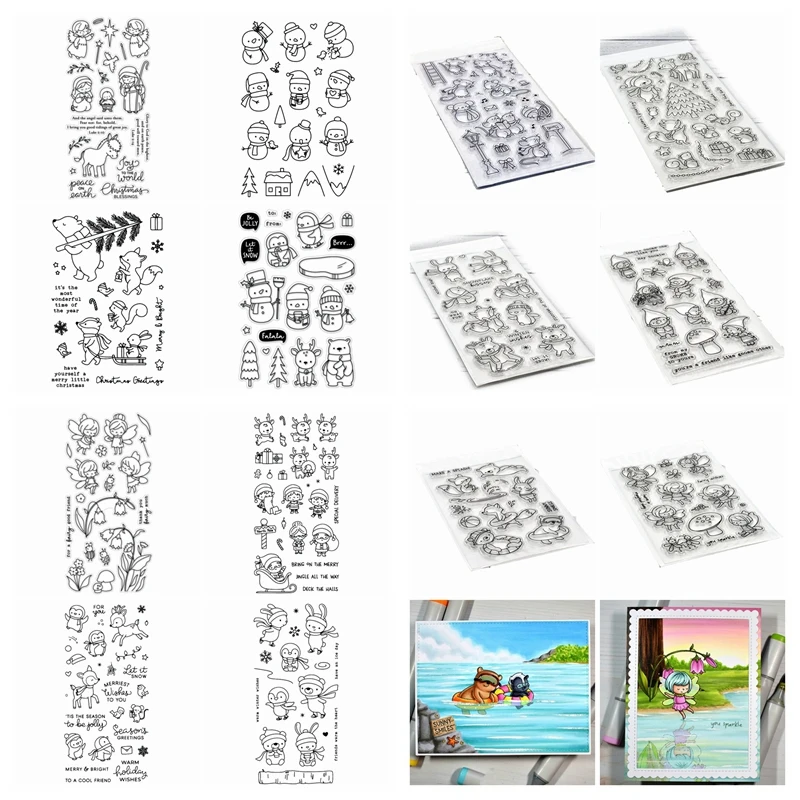 Cutting Dies Match Clear Stamp Penguin Bear Sunny Wishes Christmas Snowman Scrapbook Card Album Make DIY Crafts Stencil 2020