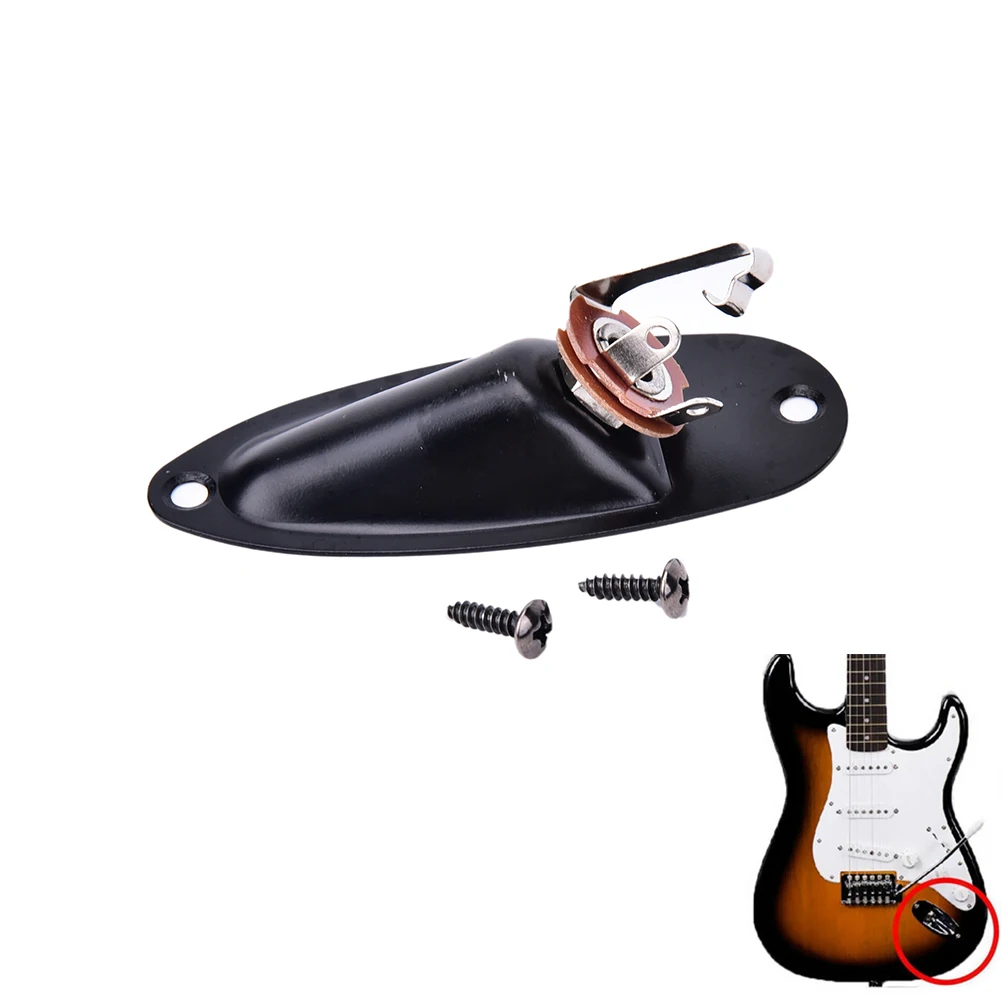 New IRIN Boat Input Output Jack Plate Socket With Screws Pickup For Strat Guitar Black guitar socket Electric Guitar Accessories