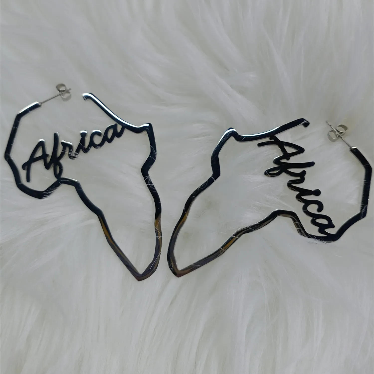 Lateefah Custom Africa Shape Custom Name Personalized Women Earrings GiftHoop Earrings For Women Girls Friends Girls Girlfriends