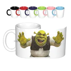 Shrek Is Love Shrek Is Life Ceramic Mugs Coffee Cups Milk Tea Mug Shrek Ogre Meme Creative Trending Vintage Gift Bottle Cup