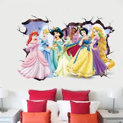 Cartoon princess Wall Stickers For Kids Room Girl Birthday Gift Bedroom Wall Decoration Movie Posters Door Sticker