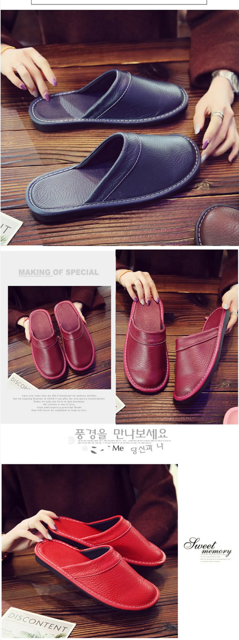 Plus Große Größe 47 48 Unisex Echtes Leder Hausschuhe Wasserdichte Indoor Haus Marke Schuhe Männer Hausschuhe 2022 Neue Mann Frauen hausschuhe – Detail 7