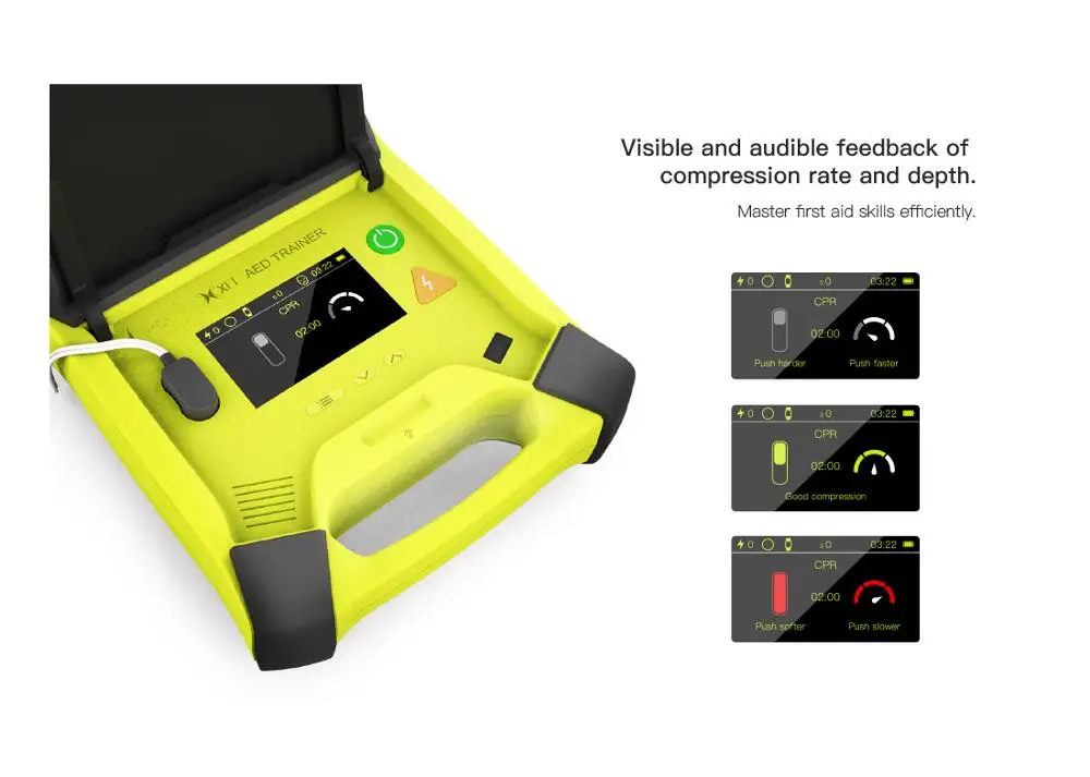 AED Trainer With CPR Feedback Built-in 4 languages with CPR Wristband 4 languages English Chinese Spain French