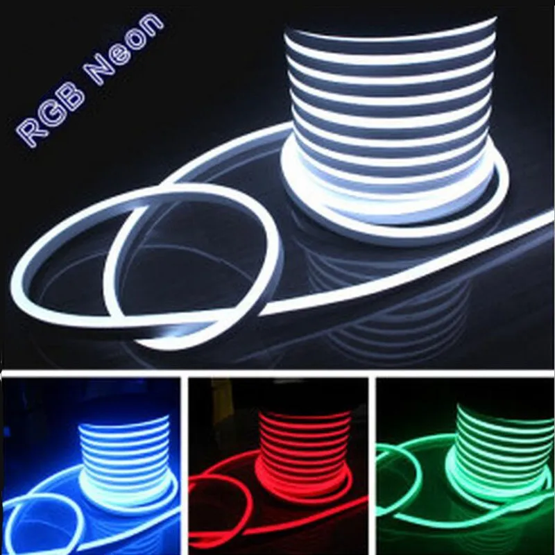 

15*25mm 100m Flex LED Waterproof Flexible Neon Strip Rope Lights Rgb Light Ac110v 220V 240V Flexible Outdoor Lighting