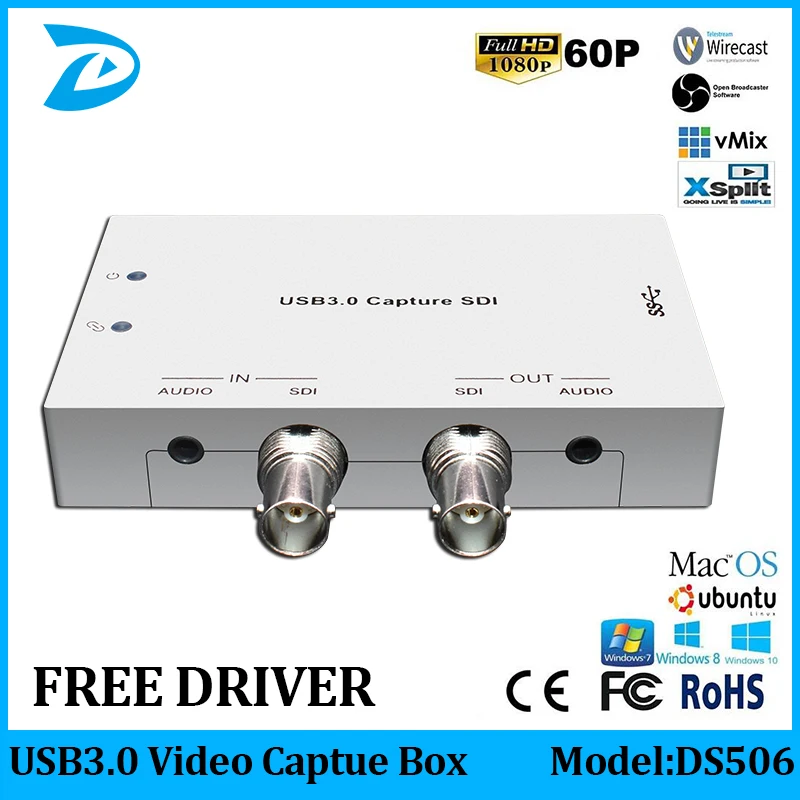 

USB3.0 3G/HD/SD-SDI to USB VIDEO CAPTURE Card FPGA Dongle Game Streaming Live Stream Broadcast 1080P OBS/vMix/Wirecast/Xsplit