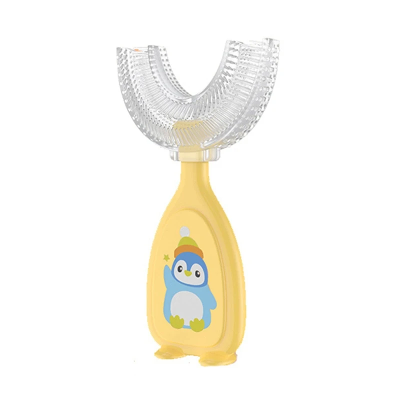 Children U Shape Toothbrush Soft Silicone Training Teeth Cleaning Whole Mouth Teethbrushes for 2-12 Years Kids