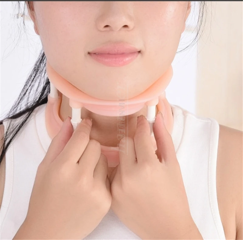 Height Adjustable Neck Support Silicone Cervical Collar Cervical Vertebra Tractor Separated Collar Support Orthotics