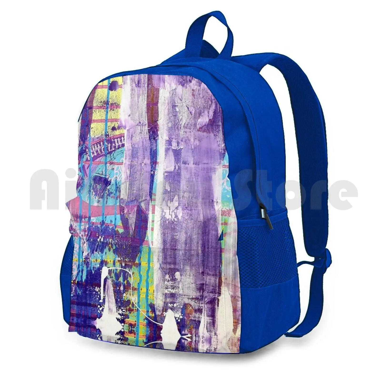 Lavender Forest Outdoor Hiking Backpack Waterproof Camping Travel Abstract Purple Fun Vibrant Patterns