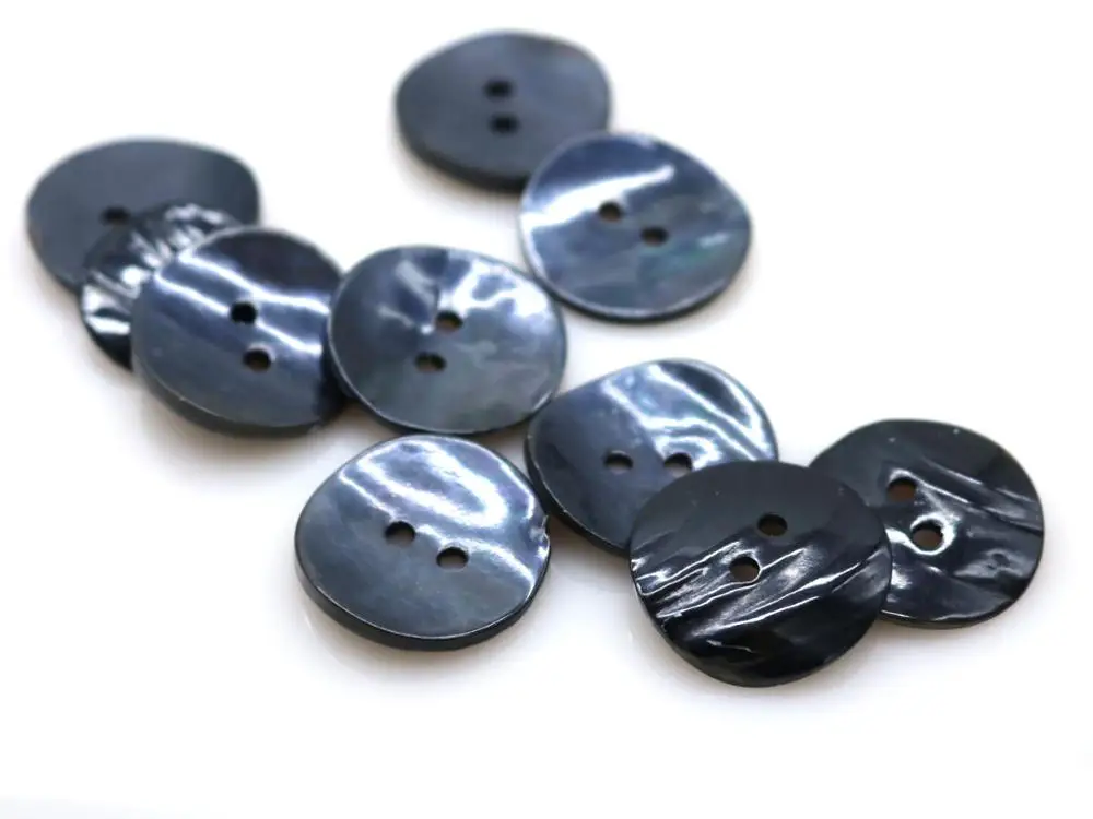 20pcs/lot 12mm/15mm/22mm fashion natural dyed dark blue real shell button 2 holes button