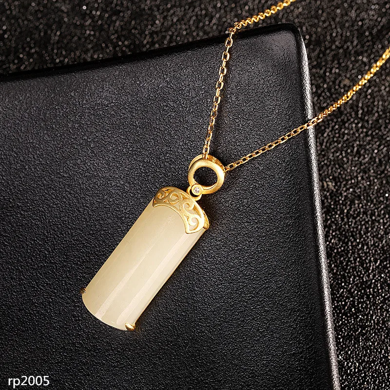 KJJEAXCMY Fine jewelry S925 Sterling Silver Gold Plated Jewelry Women's and Natural Tianyu Pendant New Fashion