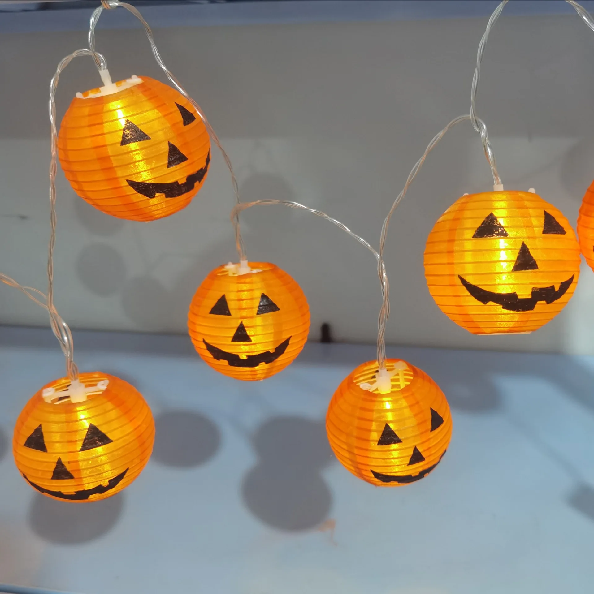 PheiLa-guirnalda de luces de calabaza para Halloween, guirnalda de luces alimentadas por USB o batería, decoración interior del hogar