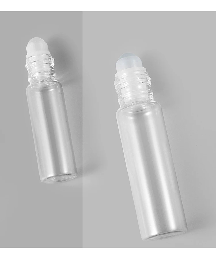 투명 유리 볼 병, 5ml, 10ml, 에센셜 오일, 롤러 병, 아로마 테라피 향수, 립밤, 롤 온 병