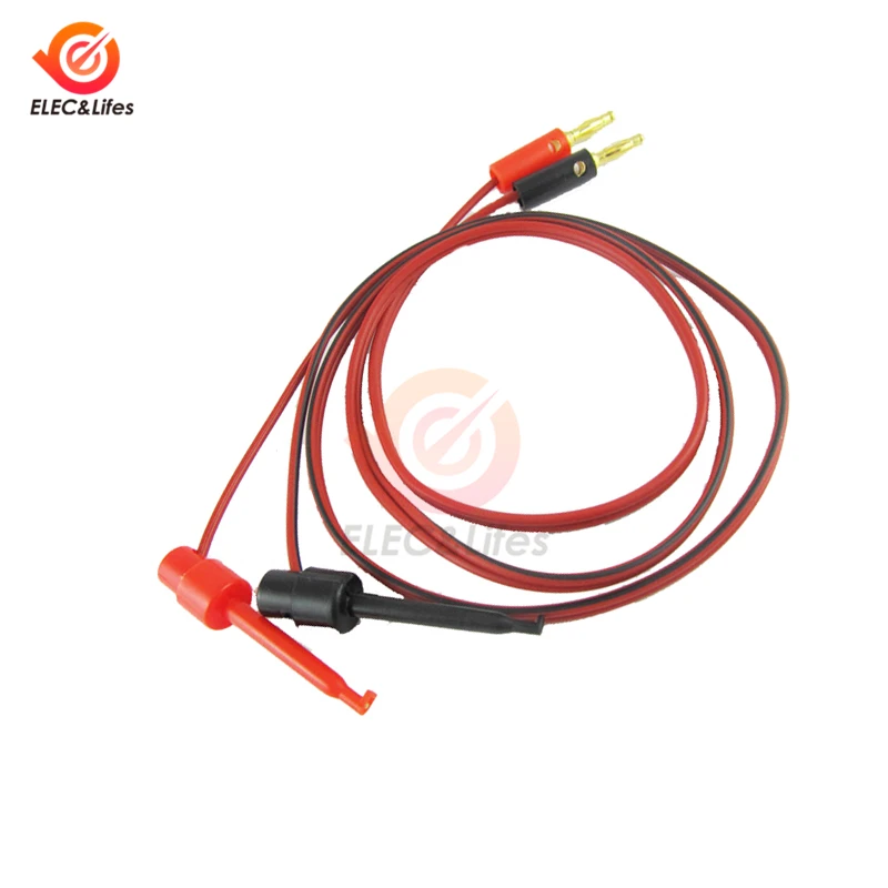 5Pair=10Pcs 4mm Banana Plug to Test Hook Clip Lead Cable Gold Plated For Multimeter Test Lead Cable Equipment Connector
