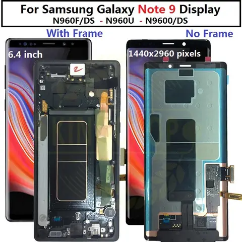 For Samsung Galaxy Note 9 Lcd with Frame Display Touch Screen Digitizer Assembly For Samsung note9 LCD N960 N960F N960DS  N9600