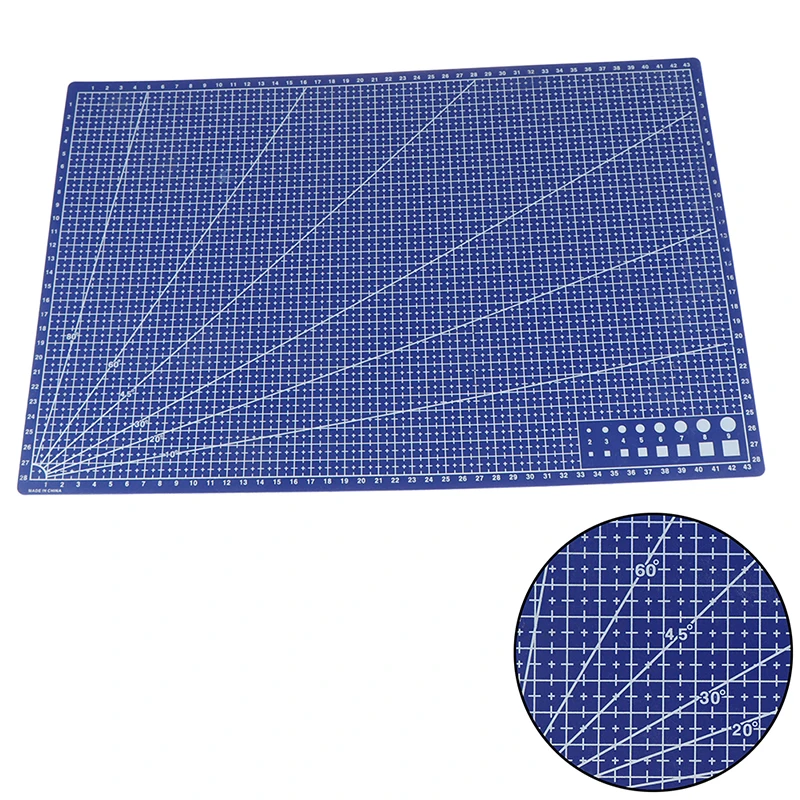 1Pcs A3 PVC Rectangular Grid Line Cutting Mat DIY Tool 45cm x30cm