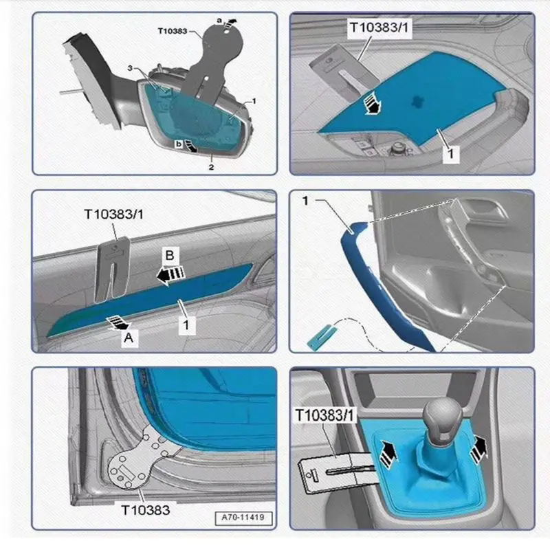 Door Trim Car Trim Panel Clip Tools For VW Equiv T10383 T10383/1 T10383/2