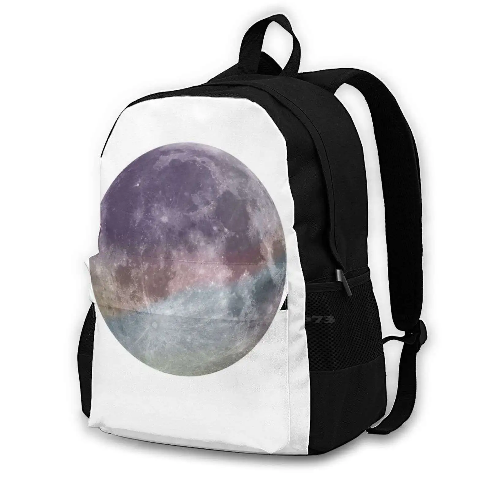 Pastel Full Moon Rucksack Knapsack Storage Bag Backpack Marble Minimalist Minimalistic Minimalist Womens Mens Unisex Crop Top