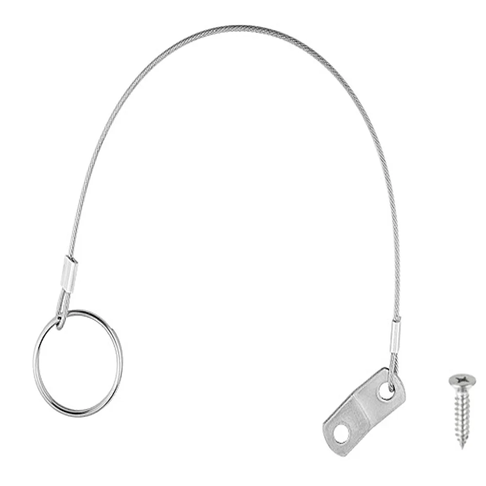 

2X Stainless Steel 316 Lanyard Cable Safety Tether Wire For Loss Prevention 1 Loop With Quick Release Ring & Rubber Coating