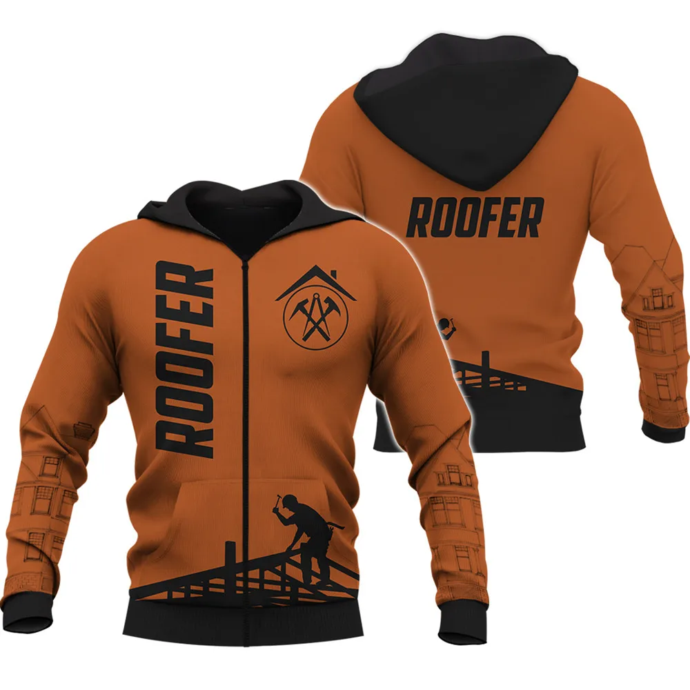 Roofer 3D All Over Printed Mens Zip Hoodies Autumn Unisex Fashion Casual Jacket Hip Hop Hoodie LLJ048