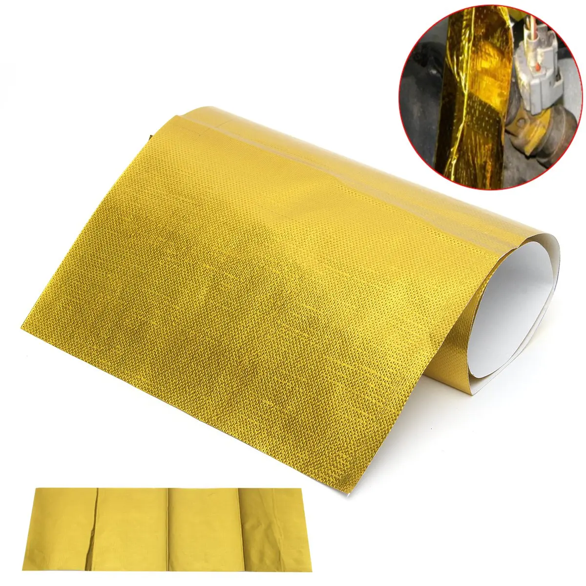 20x60cm Self Adhesive Reflective Gold High Temperature Exhaust Heat Shield Wrap Tape Insulation Stickers Car Styling