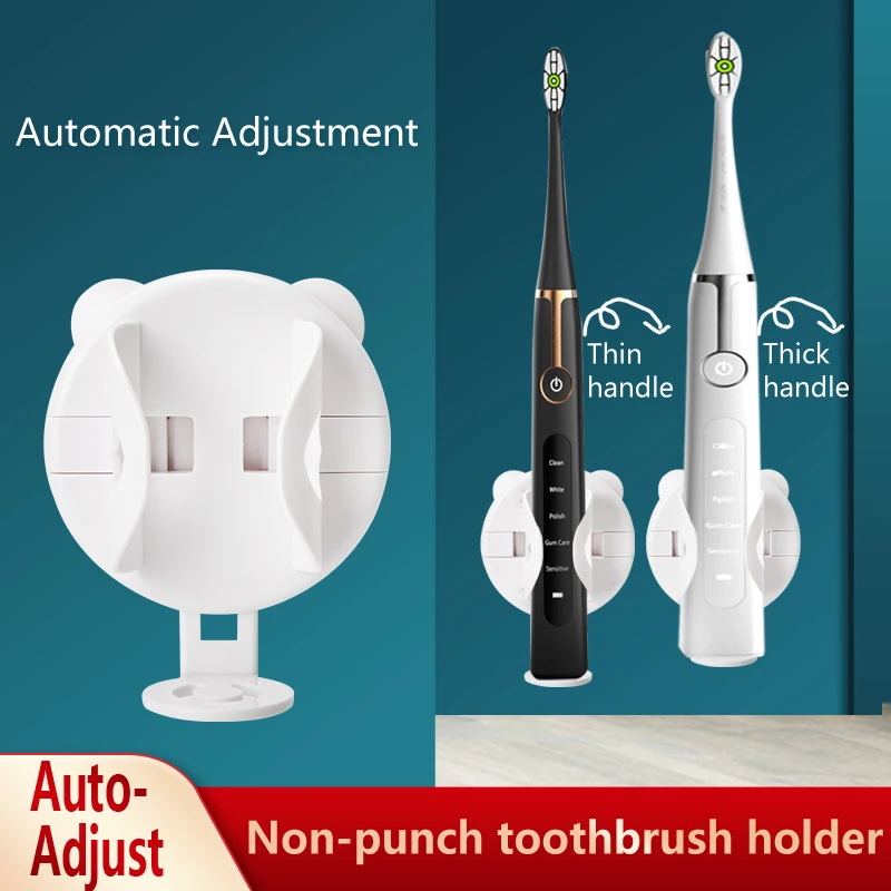 Soporte de pared para cepillo de dientes eléctrico sin perforaciones, sensor de gravedad, ajuste automático, soporte de almacenamiento de cepillo de dientes eléctrico resistente al agua