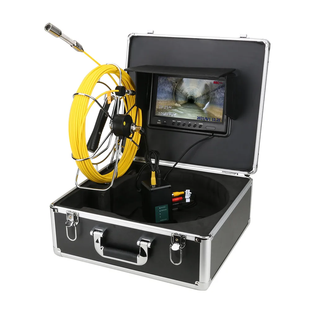 9 Inch DVR Monitor 20/30/40/50M Cable with Meter Counter Sewer Pipe Inspection Cameraa,Drain Sewer Pipeline Industrial Endoscop