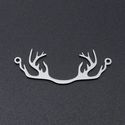 5pcs/lot 316 Stainless Steel Antler Connector Pendants Wholesale Top Quality Jewelry Making Charms