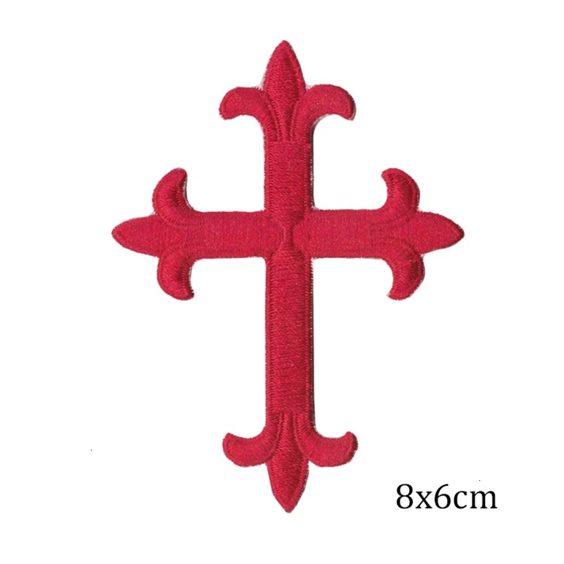 White Red Black Cross DIY Cloth Badges Mend Decorate Patch Jeans Bag Clothes Apparel Sewing Decoration Applique Patches Badge