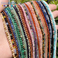 2mm 3mm 4mm Natural Stone Beads Agates Tiger Eye Malachite Turquoises Amazonite Round Beads For Jewelry Making DIY Bracelet 15''
