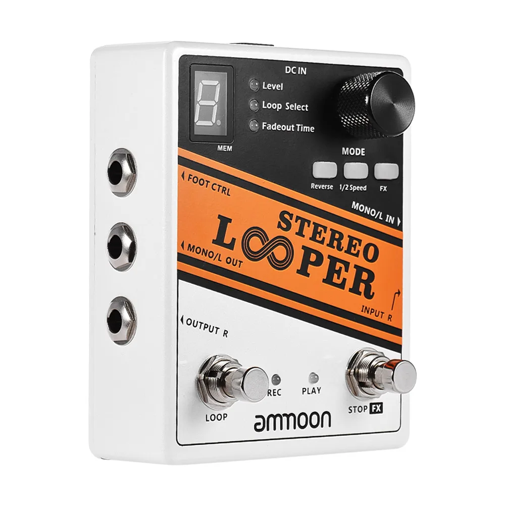 Ammoon Guitar Effect Pedal STEREO LOOPER Loop Recording Time and POCK LOOP Looper Guitar Pedal  Electronic Guitar Accessories