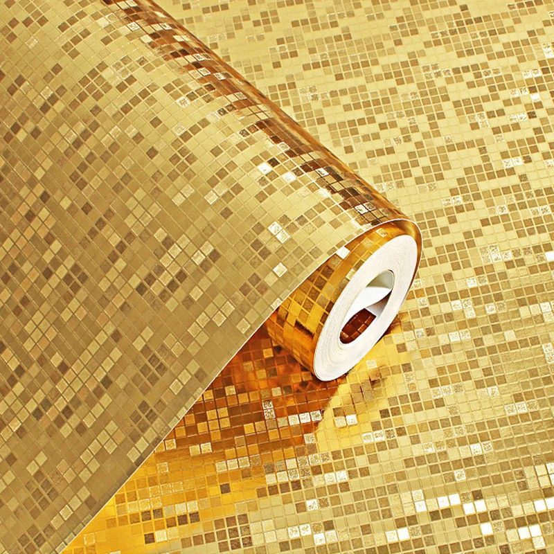 

wellyu Texture Waterproof mural Rolls Gold and Silver Mosaic Wall Paper for Shop KTV Bar Home deocration Background