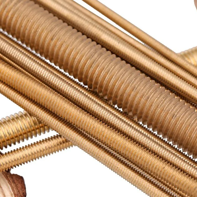 Brass Copper Screw Double Head Brass Tooth Bar Copper M2 M2.5 M3 M4 M5*250mm Screw Full Tooth Screw Rod 2/4PCS