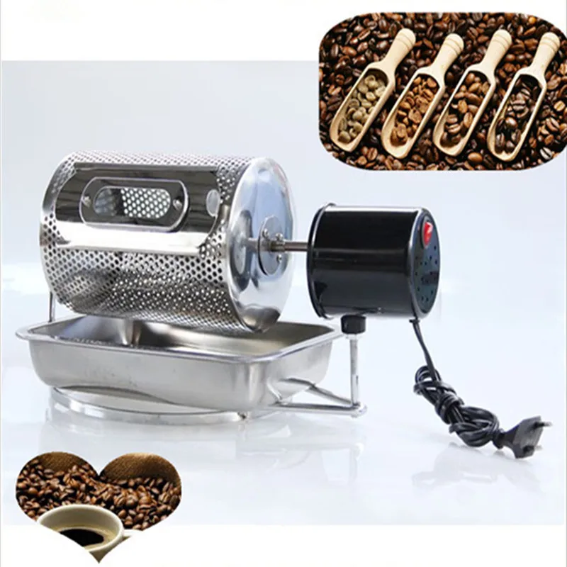 

Electric stainless steel coffee roaster machine peanut cashew chestnuts roasting baking equipment 110v 220v