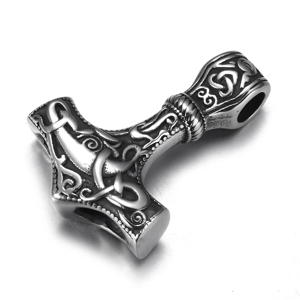 Stainless Steel Curved Viking Hammer Connector Polished Pendant DIY Bracelet Accessories Jewelry Making Supplies