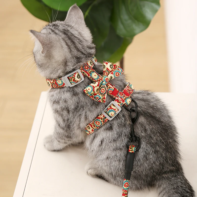 Adjustable Cat Harness and Leash Set Walking Running Pet Products Accessories for Cats Pets kedi mascota Harnesses harnais chat