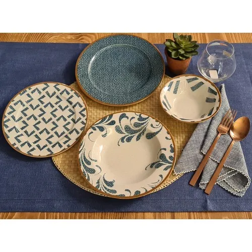 24 piece Dinnerware Plates Kitchen Products Kitchen Decoration Porcelain Ceramic Plate Set Flatware Dinnerware