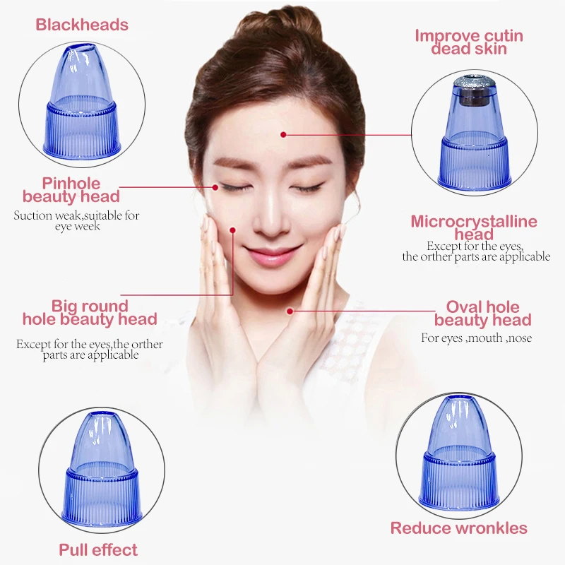 Electric Acne Remover Point Noir Blackhead Vacuum Extractor Tool Black Spots Pore Cleaner Handheld Diamond Dermabrasion Machine