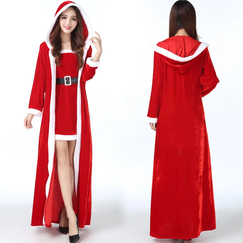 New and fashionable Christmas long cloak Christmas old stage costumes performance costumes nightclub ds women