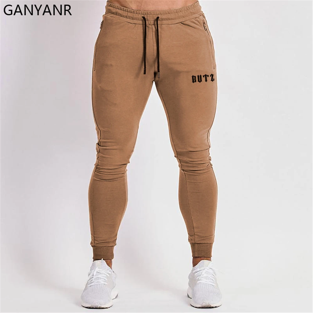 GANYANR Running Pants Men Jogging Gym Sport Training Leggings Trousers Trackpants Workout Soccer Crossfit Sweatpants Football