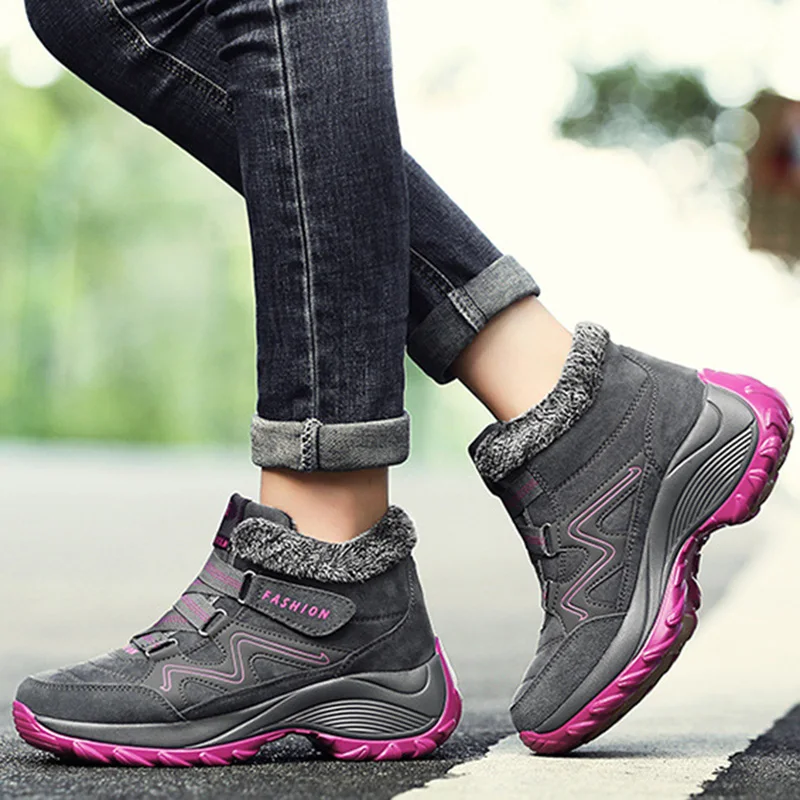 Women Snow Boots Autumn Winter Water Resistant Thick Sole Fleece Lined Warm Cotton Shoes For Winter Outdoor кроссовки мужские