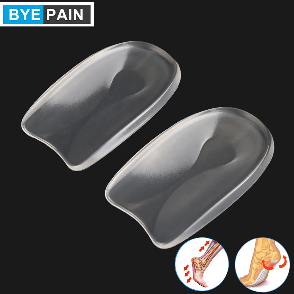 1Pair Silicone Heel Cups Shoe Inserts for Plantar Fasciitis, Sore Heel Pain, Bone Spur & Achilles Pain, Shock Absorbing Insoles