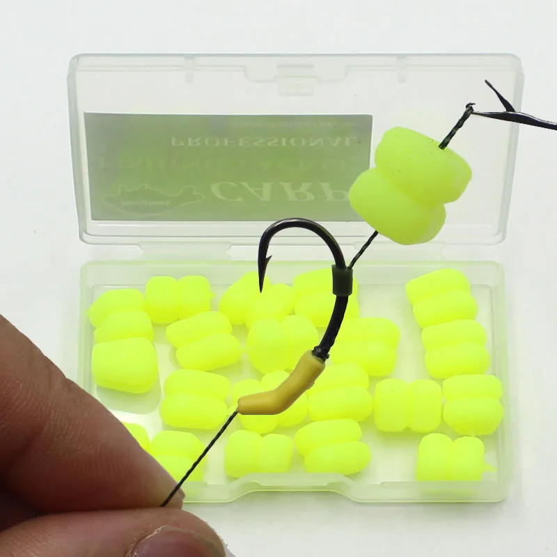 1 caixa de boilies isca de carpa pop up isca de milho para pesca de carpa pop-up afundamento lento comida falsa isca de plástico equipamento de pesca