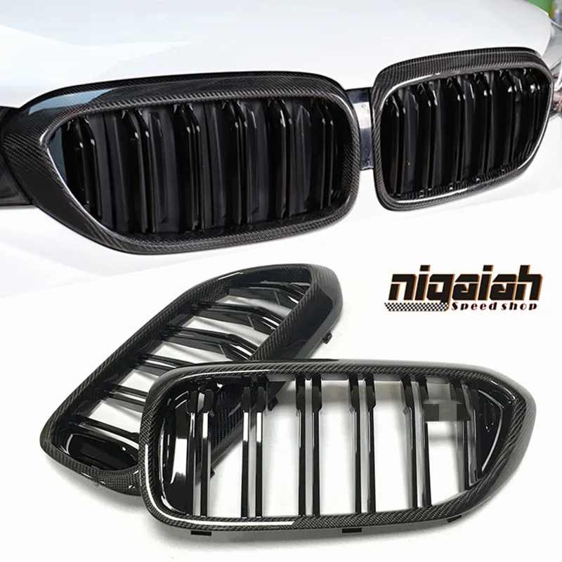 

Front Bumper Kidney Grille Grill For BMW G30 G31 G38 5 Series 525I 530I 540I 550I 2017-2019 Black Double Single Line