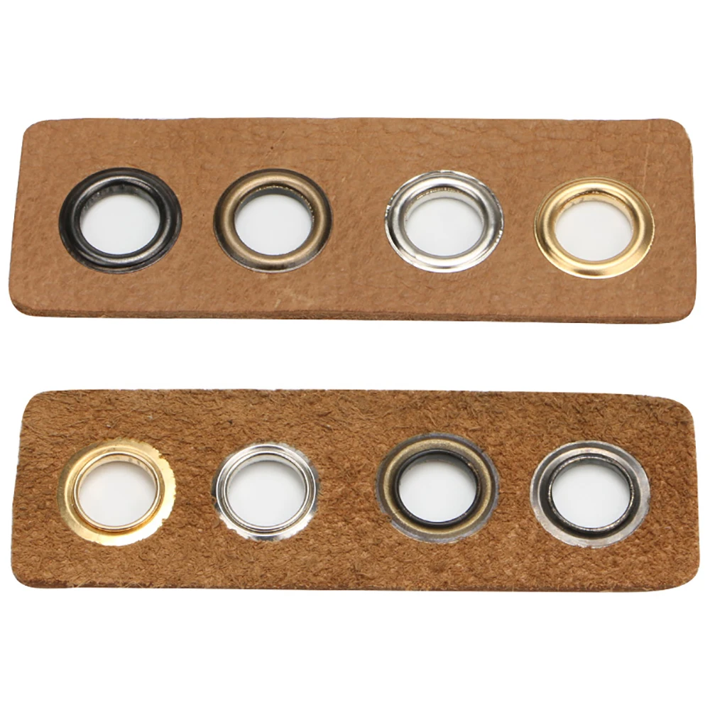 4sets 20/25/30/40mm Brass Eyelets with Washer Leathercraft Repair Grommet Round Eye Ring for Shoes Bag Clothing Leather Belt Hat