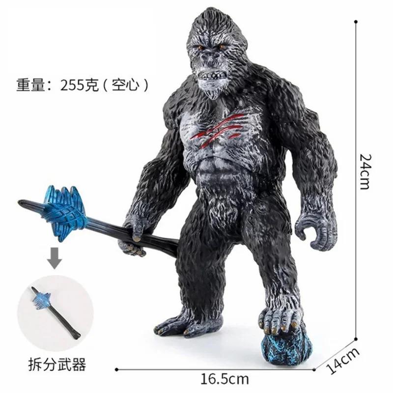 

31Cm King Kong Gorilla Standing weapon Action Figures Toys Cartoon Orangutan Collection Model Animal Christmas Children Gifts