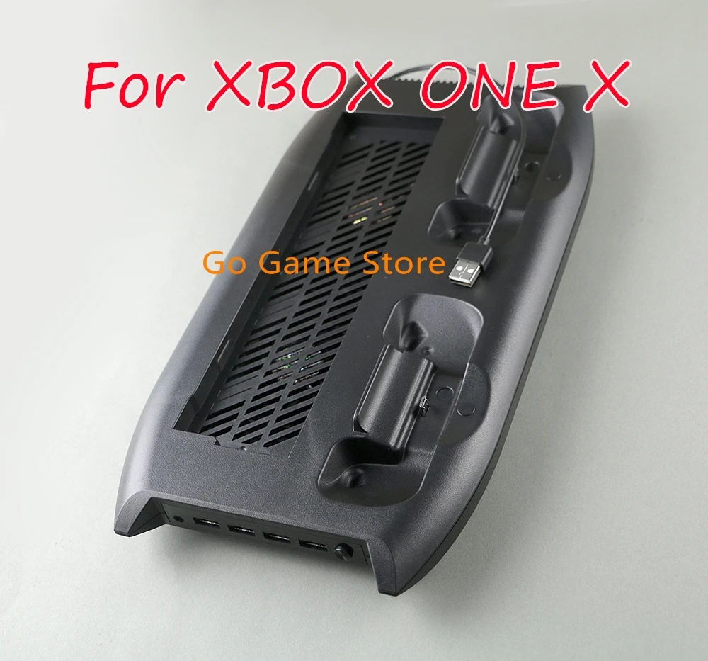 1pc for Xbox One X Multi-Functional Charging Stand Power Station Game Console with Dual Cooling Fan with 4 Extra USB Ports