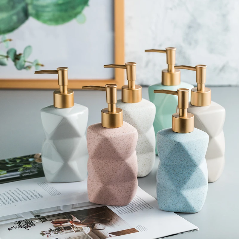 

Nordic Bathroom Accessories Set Ceramic Hand Sanatizer Dispenser Bottle Luxury Shampoo And Conditioner Dispenser Bottles