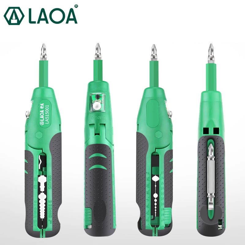 LAOA New Design Multi-function Screwdriver Electrician Test Pencil Wire stripping Tool