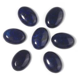 10pcs Natural Stone Oval Flatback 10x14/13x18/18x25mm Lapis Lazuli Cabochon For DIY Jewelry Making Earring&Bracelet Accessories